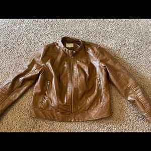 XXL A New Day Faux Brown Leather Jacket